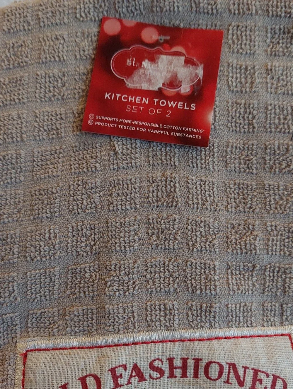 St. Nicholas Square Hot Cocoa Patch Kitchen Towel Set Of 2 BNWT RETIRED